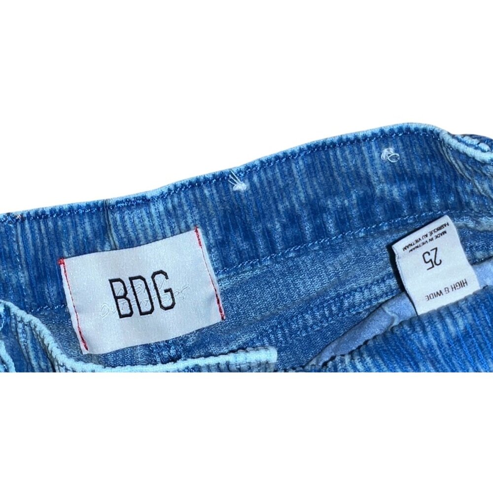 BDG Urban Outfitters Womens High & Wide Blue Corduroy Jeans Size 25 Womens (XS) - Picture 7 of 15
